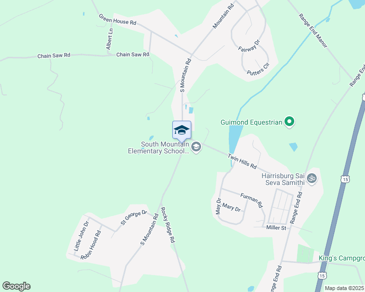 map of restaurants, bars, coffee shops, grocery stores, and more near 711 South Mountain Road in Dillsburg