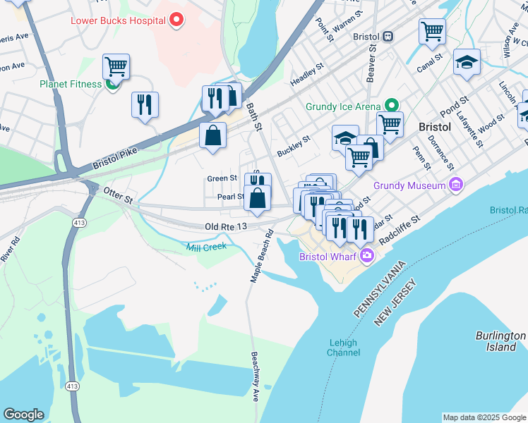 map of restaurants, bars, coffee shops, grocery stores, and more near 152 Otter Street in Bristol