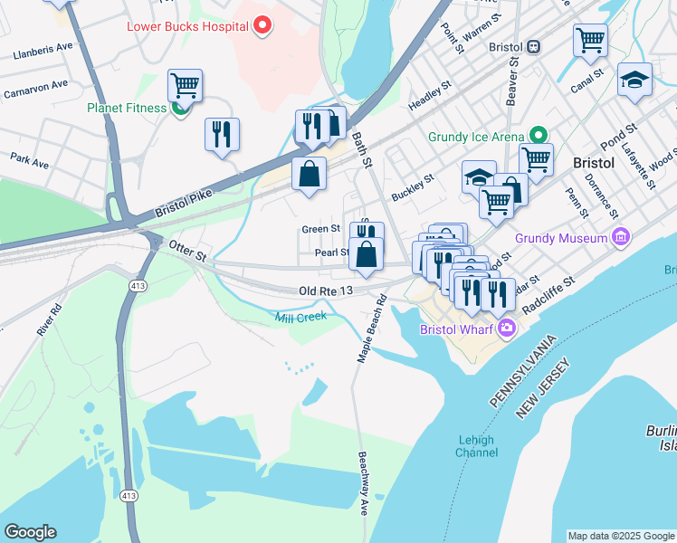 map of restaurants, bars, coffee shops, grocery stores, and more near 310 Otter Street in Bristol