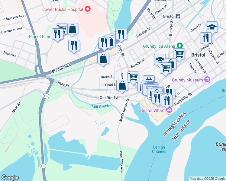map of restaurants, bars, coffee shops, grocery stores, and more near 310 Otter Street in Bristol