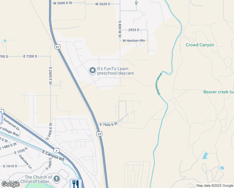 map of restaurants, bars, coffee shops, grocery stores, and more near 3713 South White Ash Drive in Springville