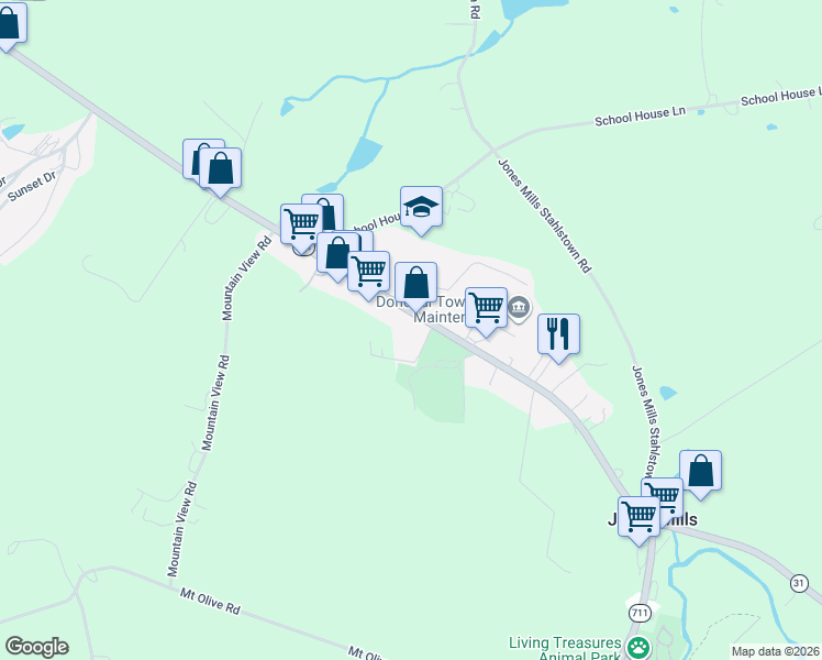 map of restaurants, bars, coffee shops, grocery stores, and more near 114 Kunkle Lane in Donegal