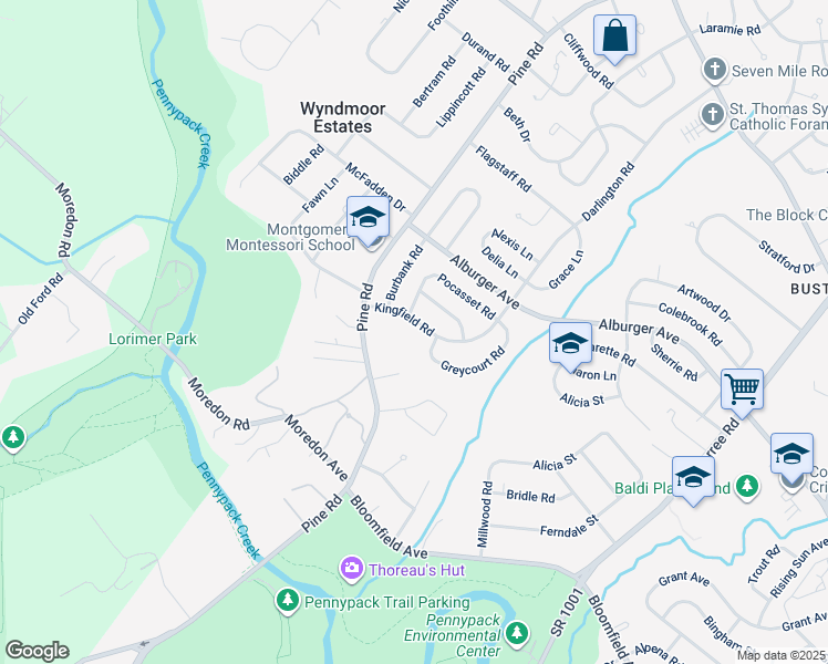 map of restaurants, bars, coffee shops, grocery stores, and more near 112 Kingfield Road in Philadelphia