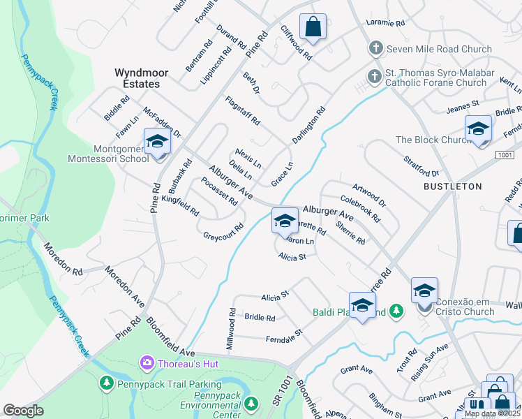 map of restaurants, bars, coffee shops, grocery stores, and more near 138 Alburger Avenue in Philadelphia