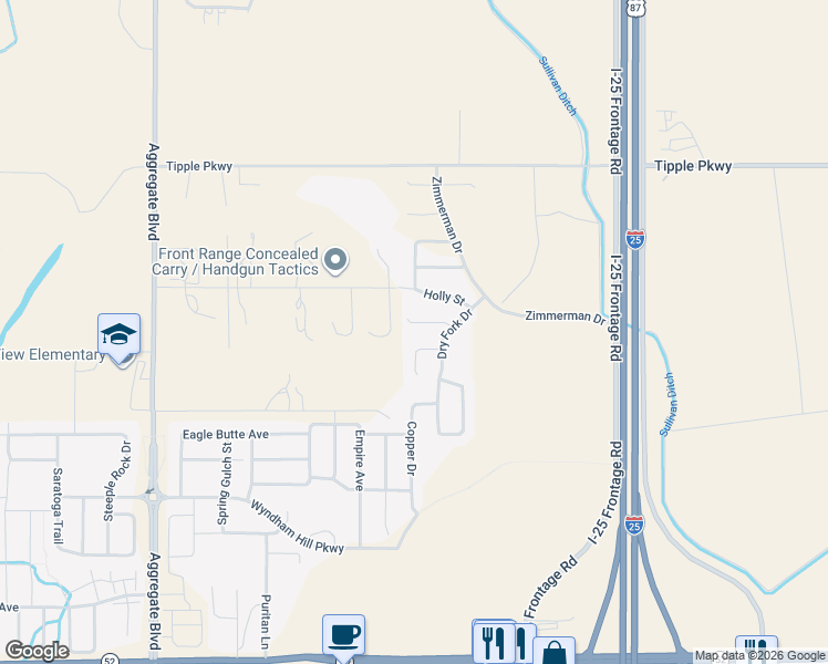 map of restaurants, bars, coffee shops, grocery stores, and more near 3507 Sawtooth Street in Frederick