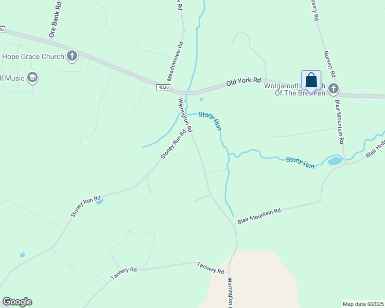 map of restaurants, bars, coffee shops, grocery stores, and more near 30 Warrington Road in Dillsburg