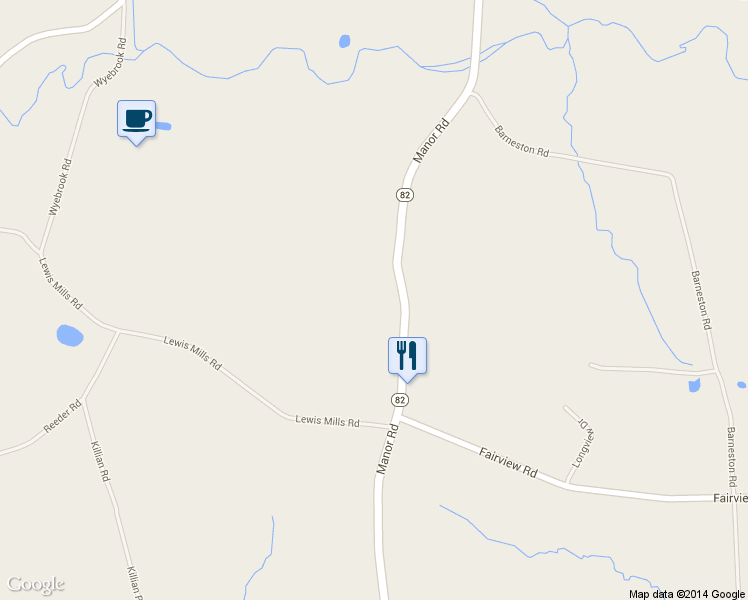 map of restaurants, bars, coffee shops, grocery stores, and more near 997 N Manor Rd in Honey Brook