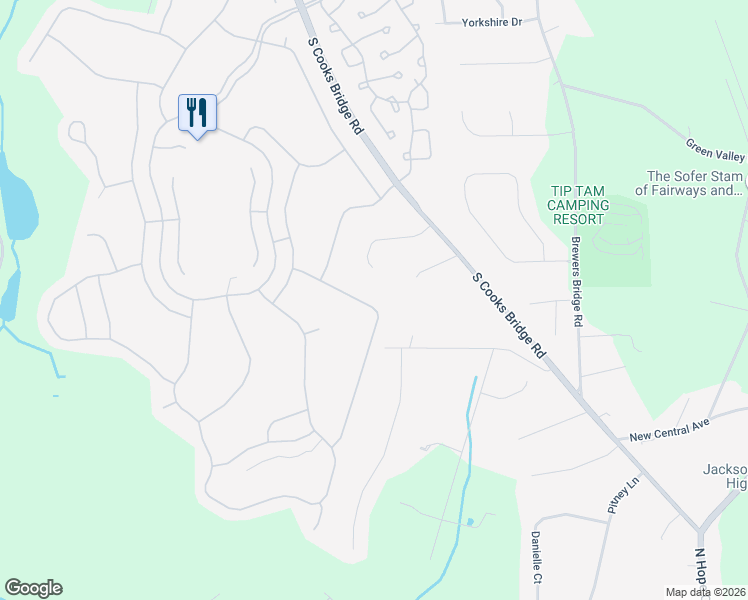 map of restaurants, bars, coffee shops, grocery stores, and more near 35 Crooked Stick Road in Jackson Township