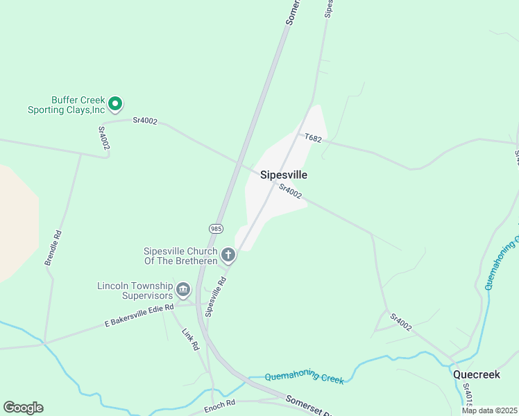 map of restaurants, bars, coffee shops, grocery stores, and more near 625 Sipesville Road in Sipesville