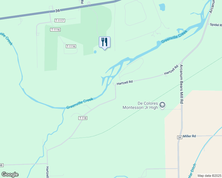 map of restaurants, bars, coffee shops, grocery stores, and more near 6200 Hartzell Road in Greenville