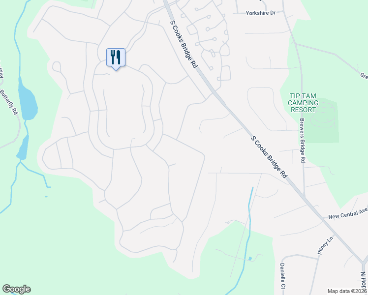 map of restaurants, bars, coffee shops, grocery stores, and more near 20 Crooked Stick Road in Jackson Township