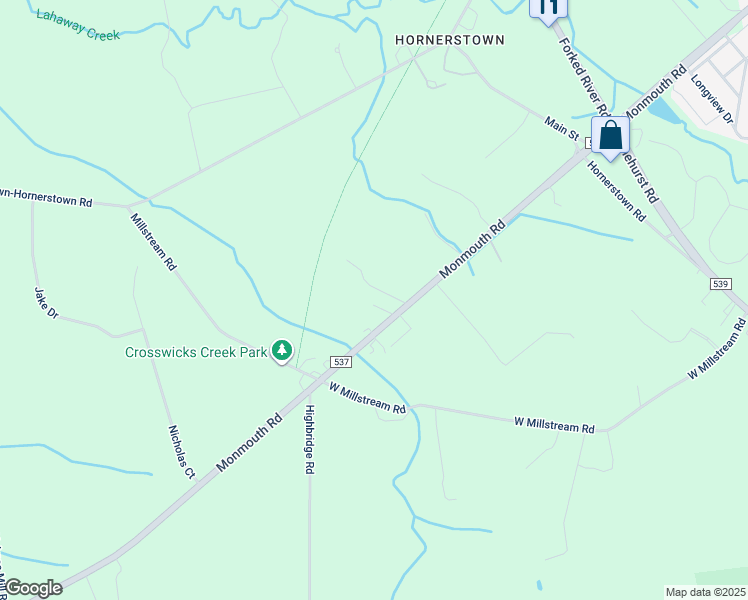 map of restaurants, bars, coffee shops, grocery stores, and more near 864 Monmouth Road in Upper Freehold