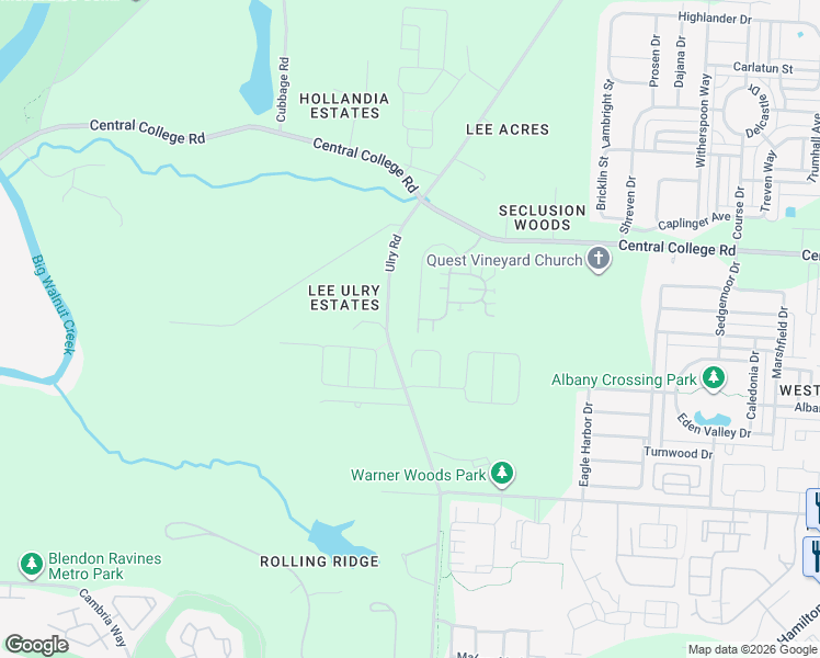 map of restaurants, bars, coffee shops, grocery stores, and more near 5815 Parchment Drive in Westerville
