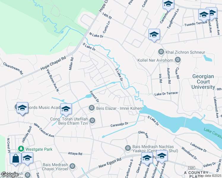 map of restaurants, bars, coffee shops, grocery stores, and more near 126A Azalea Court in Lakewood