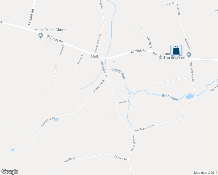 map of restaurants, bars, coffee shops, grocery stores, and more near 30 Warrington Road in Dillsburg