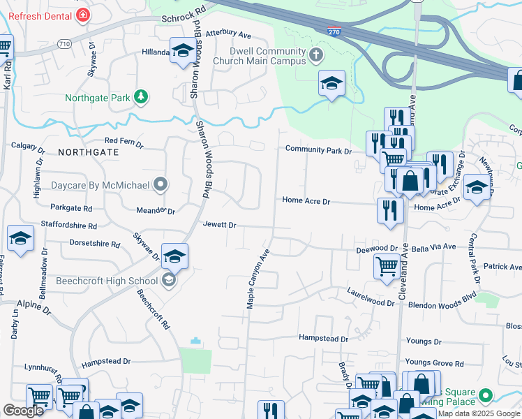 map of restaurants, bars, coffee shops, grocery stores, and more near 2145 Keltonshire Avenue in Columbus