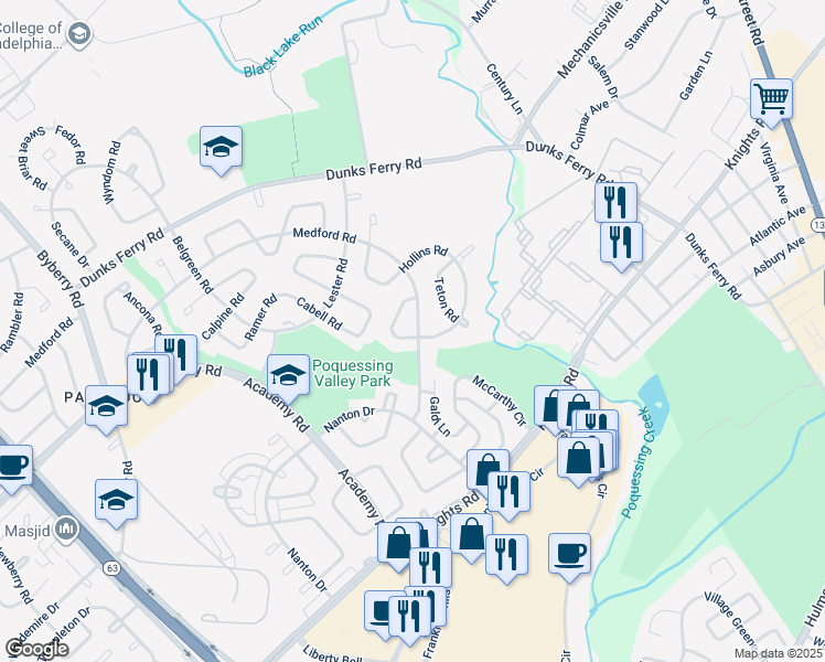 map of restaurants, bars, coffee shops, grocery stores, and more near 3439 Vinton Road in Philadelphia