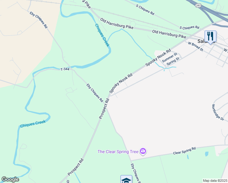 map of restaurants, bars, coffee shops, grocery stores, and more near 273 Prospect Road in Mount Joy