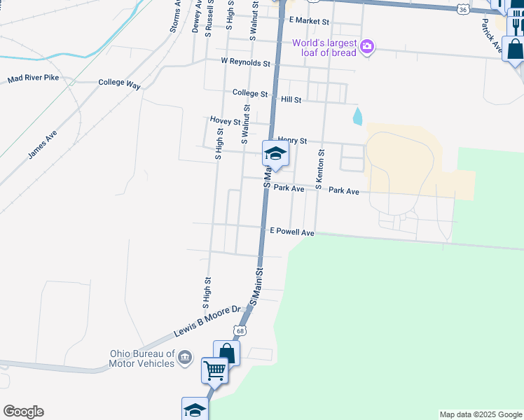 map of restaurants, bars, coffee shops, grocery stores, and more near 854 S Main St in Urbana