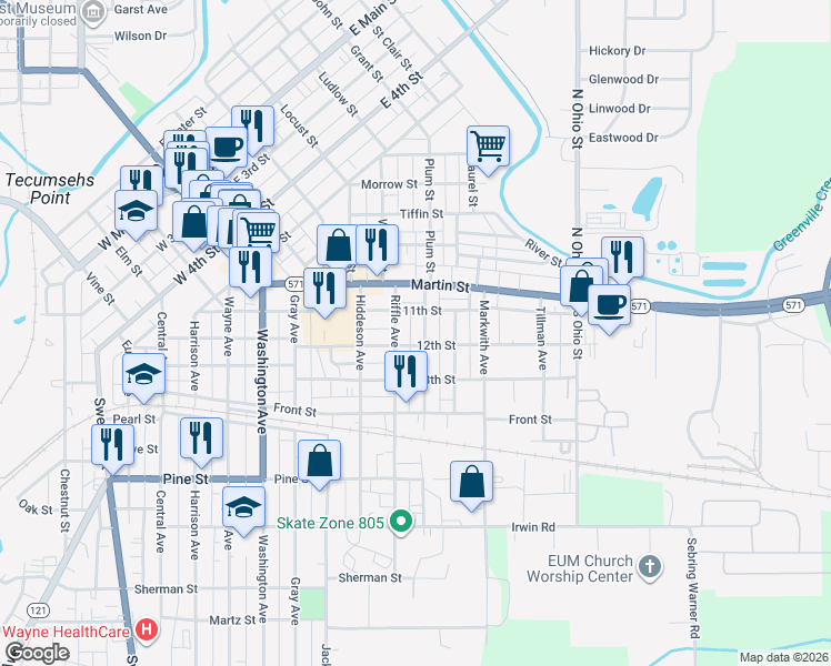 map of restaurants, bars, coffee shops, grocery stores, and more near 220 Anderson Avenue in Greenville