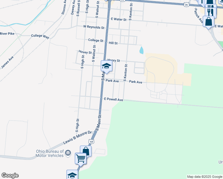 map of restaurants, bars, coffee shops, grocery stores, and more near 332 Windsor Avenue in Urbana