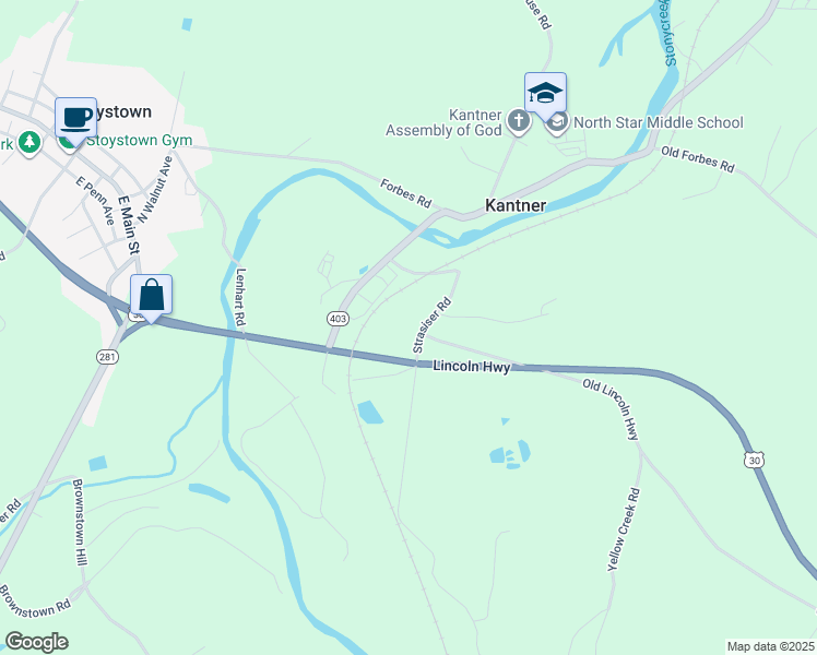 map of restaurants, bars, coffee shops, grocery stores, and more near in Kantner