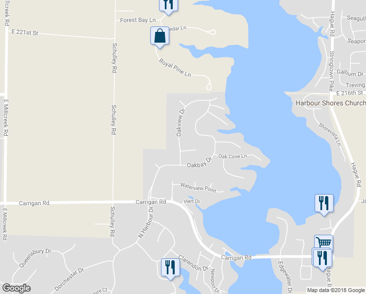 map of restaurants, bars, coffee shops, grocery stores, and more near 7100 Oakview Circle in Noblesville