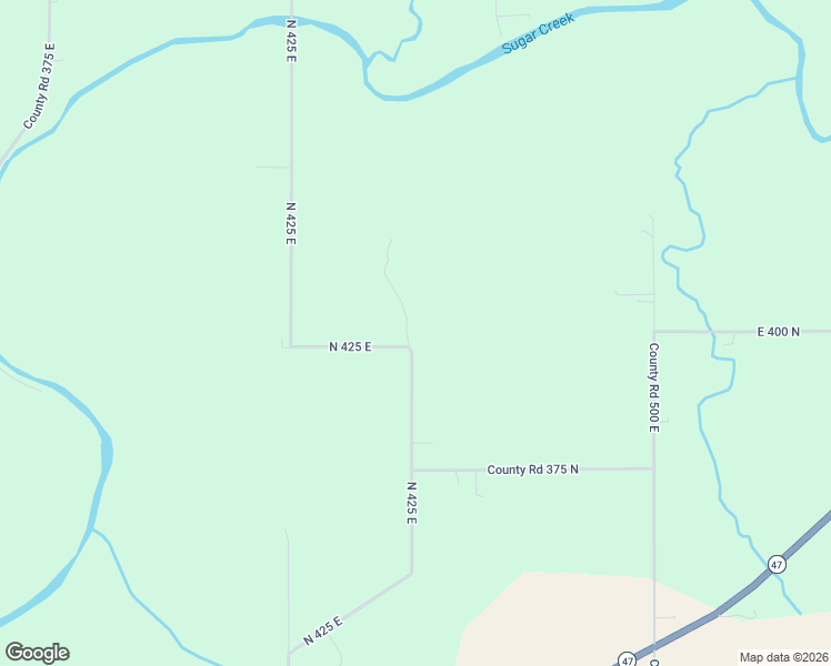 map of restaurants, bars, coffee shops, grocery stores, and more near 3990 North 425 East in Crawfordsville