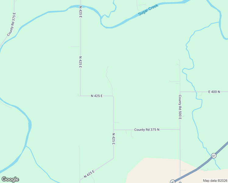 map of restaurants, bars, coffee shops, grocery stores, and more near 3990 North 425 East in Crawfordsville