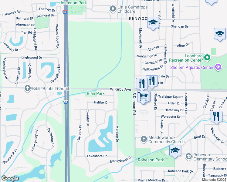 map of restaurants, bars, coffee shops, grocery stores, and more near 1606 Maynard Drive in Champaign
