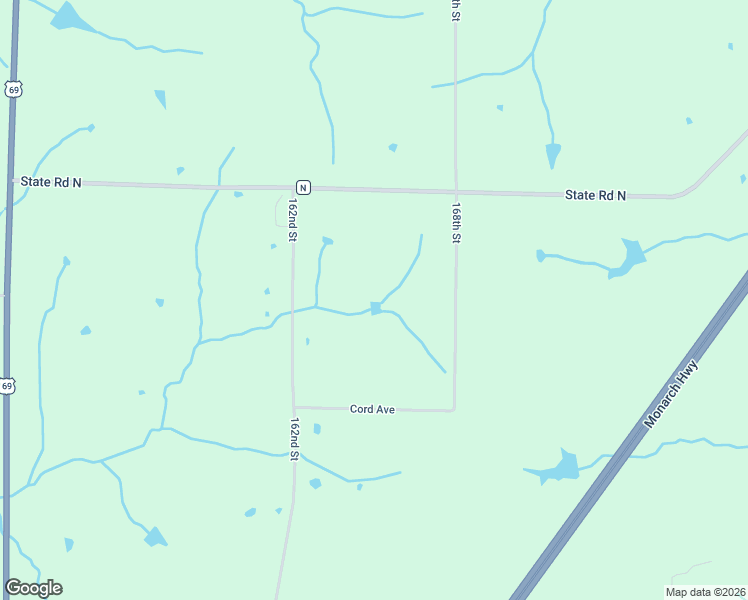 map of restaurants, bars, coffee shops, grocery stores, and more near 12466 162nd Street in Pattonsburg