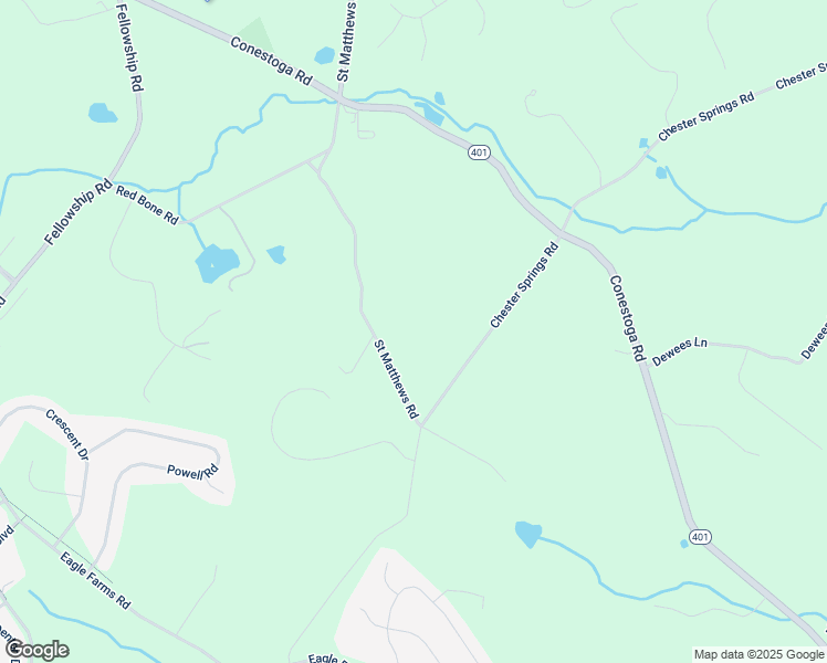 map of restaurants, bars, coffee shops, grocery stores, and more near 550 Saint Matthews Road in Chester Springs