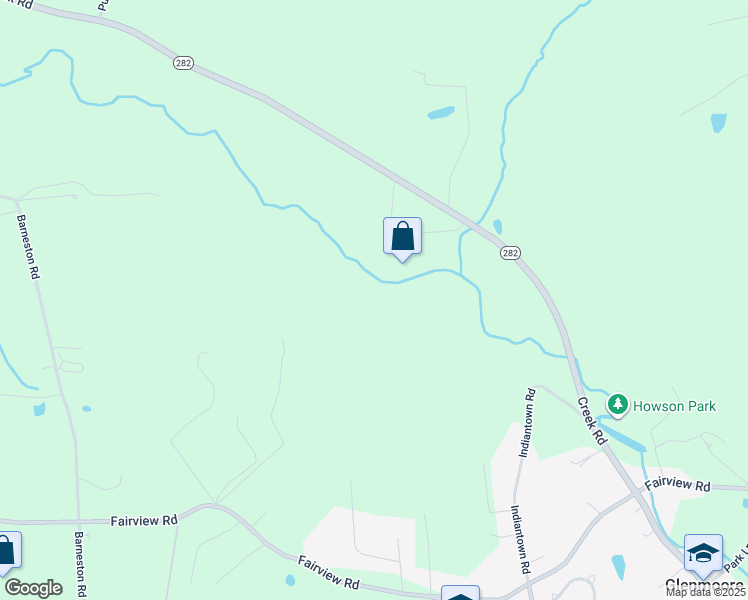 map of restaurants, bars, coffee shops, grocery stores, and more near 2182 Creek Road in Glenmoore