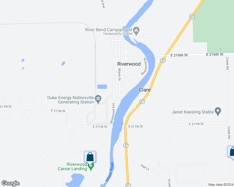 map of restaurants, bars, coffee shops, grocery stores, and more near 302 Riverwood Drive in Noblesville