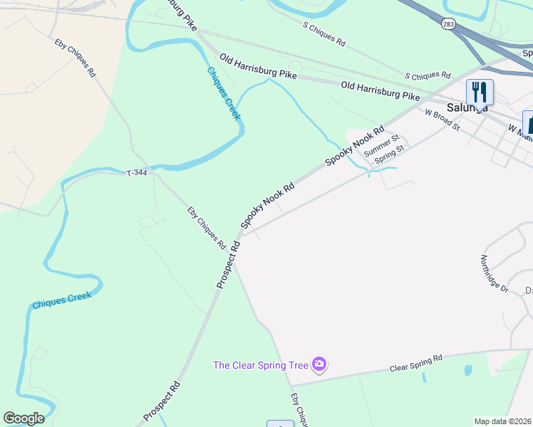 map of restaurants, bars, coffee shops, grocery stores, and more near 273 Prospect Road in Mount Joy