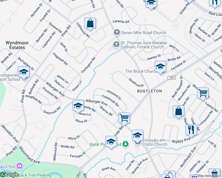 map of restaurants, bars, coffee shops, grocery stores, and more near 627 Artwood Dr in Philadelphia