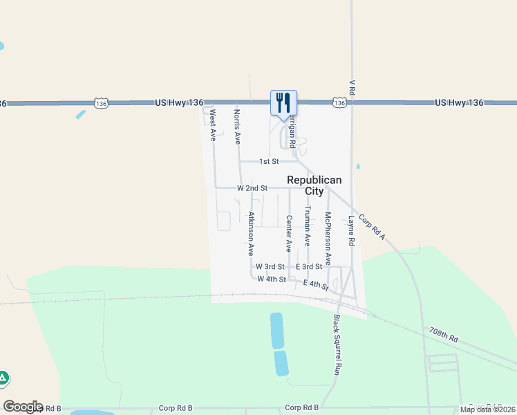 map of restaurants, bars, coffee shops, grocery stores, and more near 223 Atkinson Avenue in Republican City