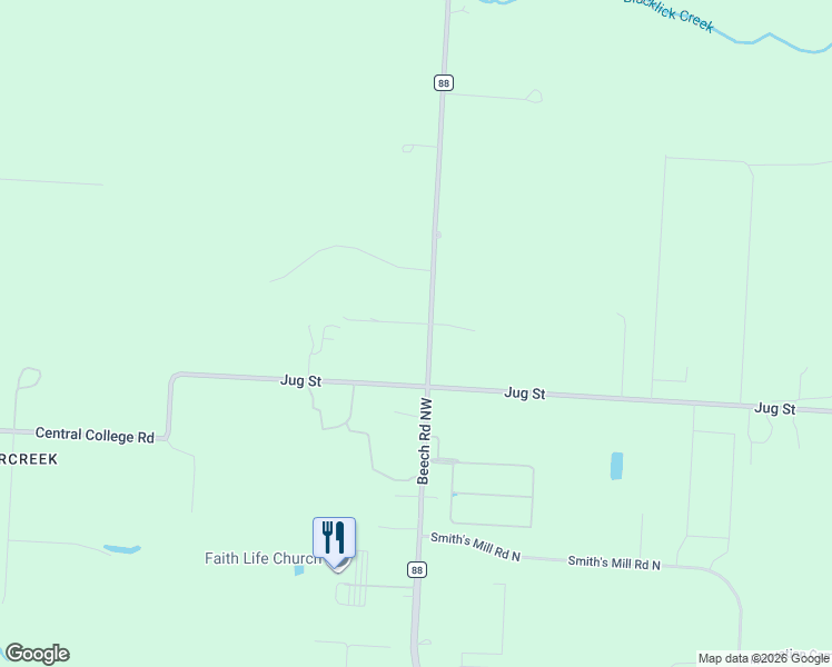 map of restaurants, bars, coffee shops, grocery stores, and more near 2965 Beech Road Northwest in Johnstown