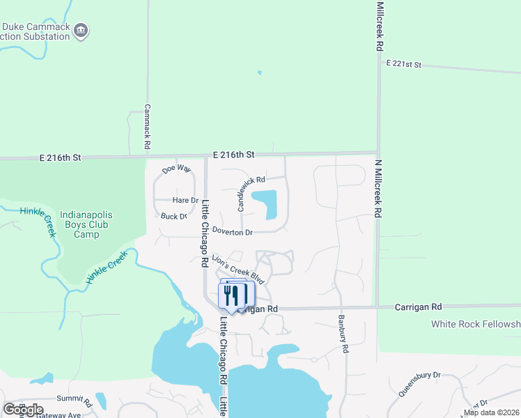 map of restaurants, bars, coffee shops, grocery stores, and more near 5924 Darby Circle in Noblesville