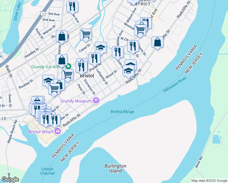 map of restaurants, bars, coffee shops, grocery stores, and more near 920 Radcliffe Street in Bristol