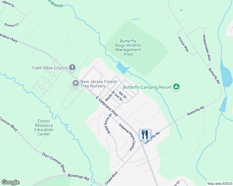 map of restaurants, bars, coffee shops, grocery stores, and more near 813 North Street in Jackson Township