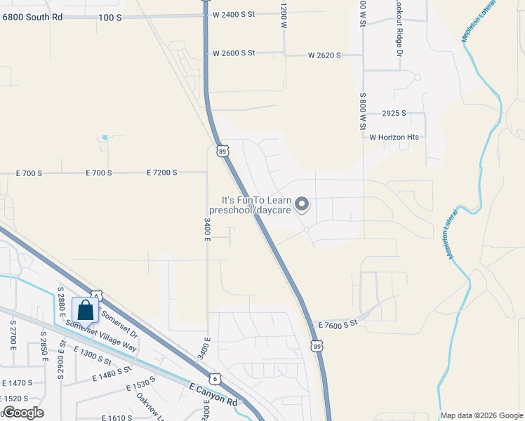 map of restaurants, bars, coffee shops, grocery stores, and more near 715 South in Mapleton