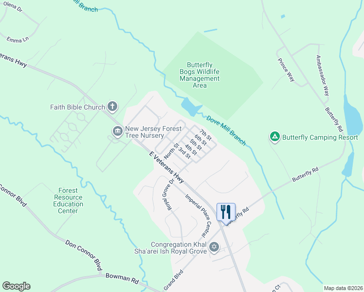 map of restaurants, bars, coffee shops, grocery stores, and more near 814 North Street in Jackson Township