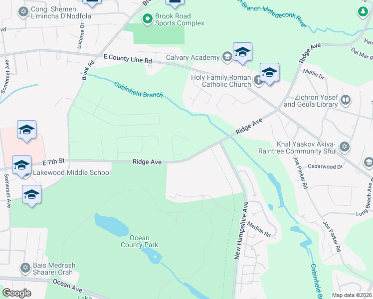 map of restaurants, bars, coffee shops, grocery stores, and more near 17 Shemen Street in Lakewood