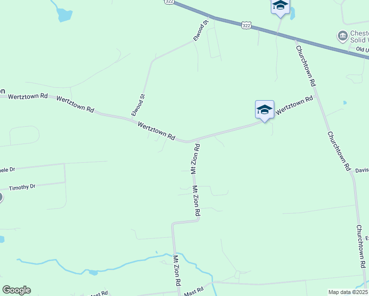 map of restaurants, bars, coffee shops, grocery stores, and more near 6012 Wertztown Road in Narvon