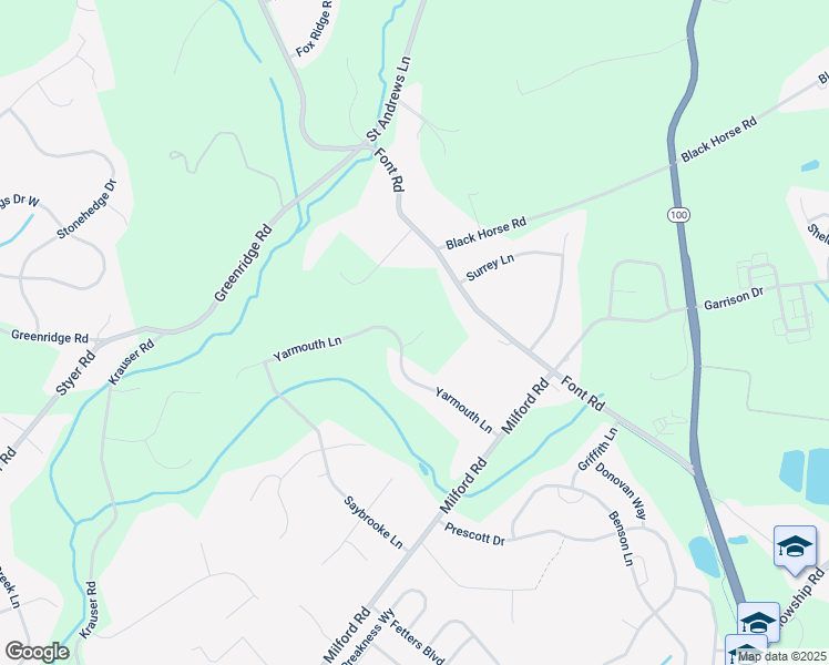 map of restaurants, bars, coffee shops, grocery stores, and more near 20 Yarmouth Lane in Downingtown