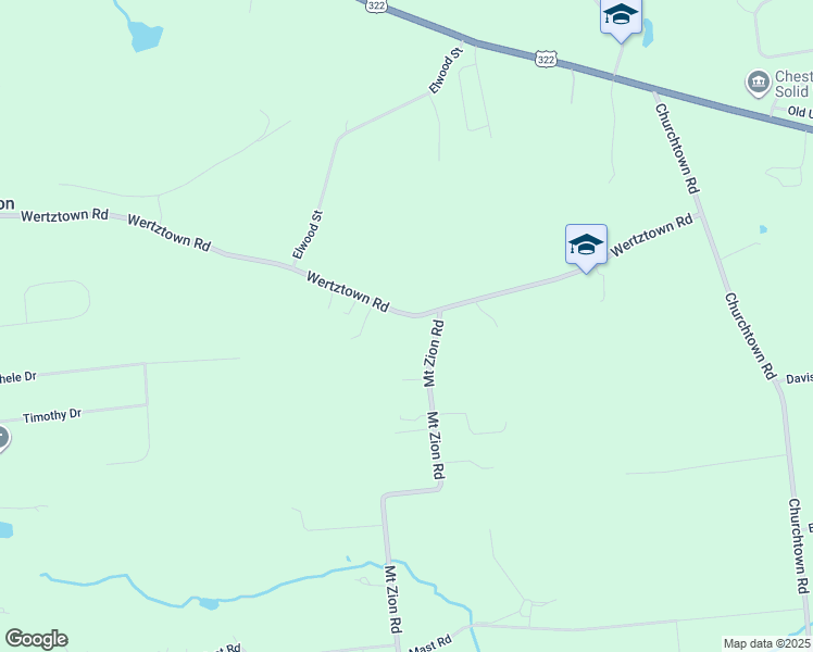 map of restaurants, bars, coffee shops, grocery stores, and more near 6012 Wertztown Road in Narvon