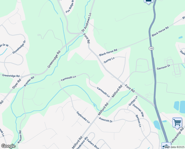 map of restaurants, bars, coffee shops, grocery stores, and more near 20 Yarmouth Lane in Downingtown