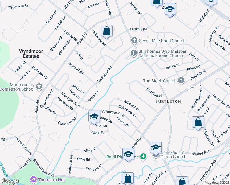 map of restaurants, bars, coffee shops, grocery stores, and more near 704 Sharon Lane in Philadelphia