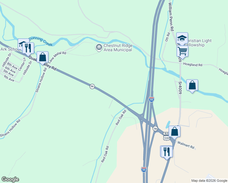 map of restaurants, bars, coffee shops, grocery stores, and more near 380 Quaker Valley Road in New Paris